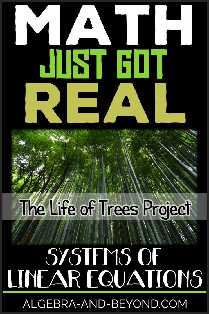 A Linear Systems of Equations real world project that compares the different growth rates of trees!
