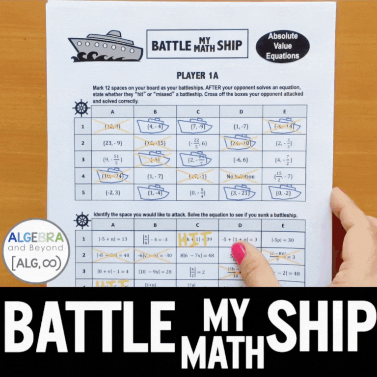 Battleship Math - Partner Activities