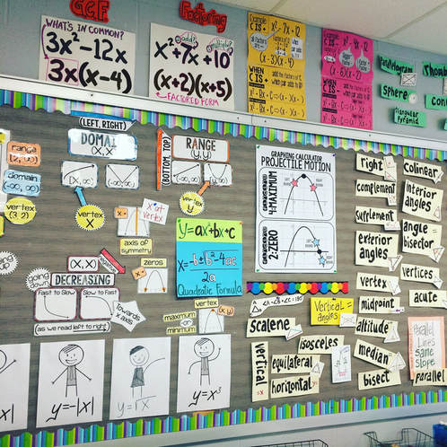 Word Walls for the secondary math classroom and more mathtastic bulletin board ideas!