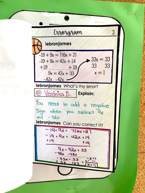 Error analysis is a great way for students to critically think in Algebra. This Errorgram activity makes it fun too!