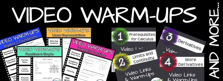 Video warm-ups for the high school math class. Effective tool to enhance student learning!